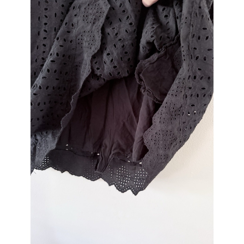 Dress Romper Eyelet Black Cottagecore Minimal Cotton Women's‎ Small - Picture 3 of 6